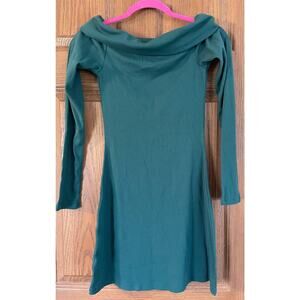 NWT Dark Green Ribbed Dress PTP 12” Length 28”Waist 11.5” Neck 14” Stretchy